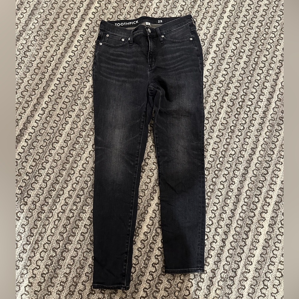 Jcrew dark grey wash toothpick jeans